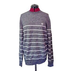 Billabong Mens Striped Pullover Sweater Size Large Multicolor Logo Surf Skate